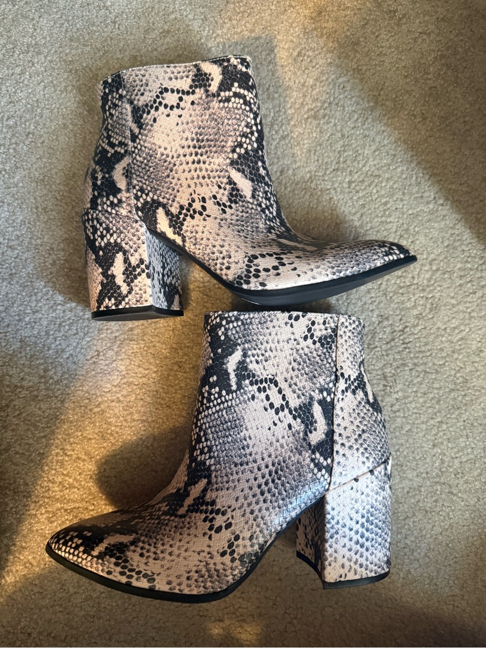 Torrid Snake-Print Block Heel Ankle Boots -Wide